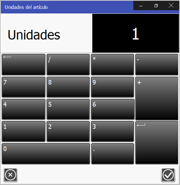 TPV Caja Amiga. Modificar el número de unidades del artículo
